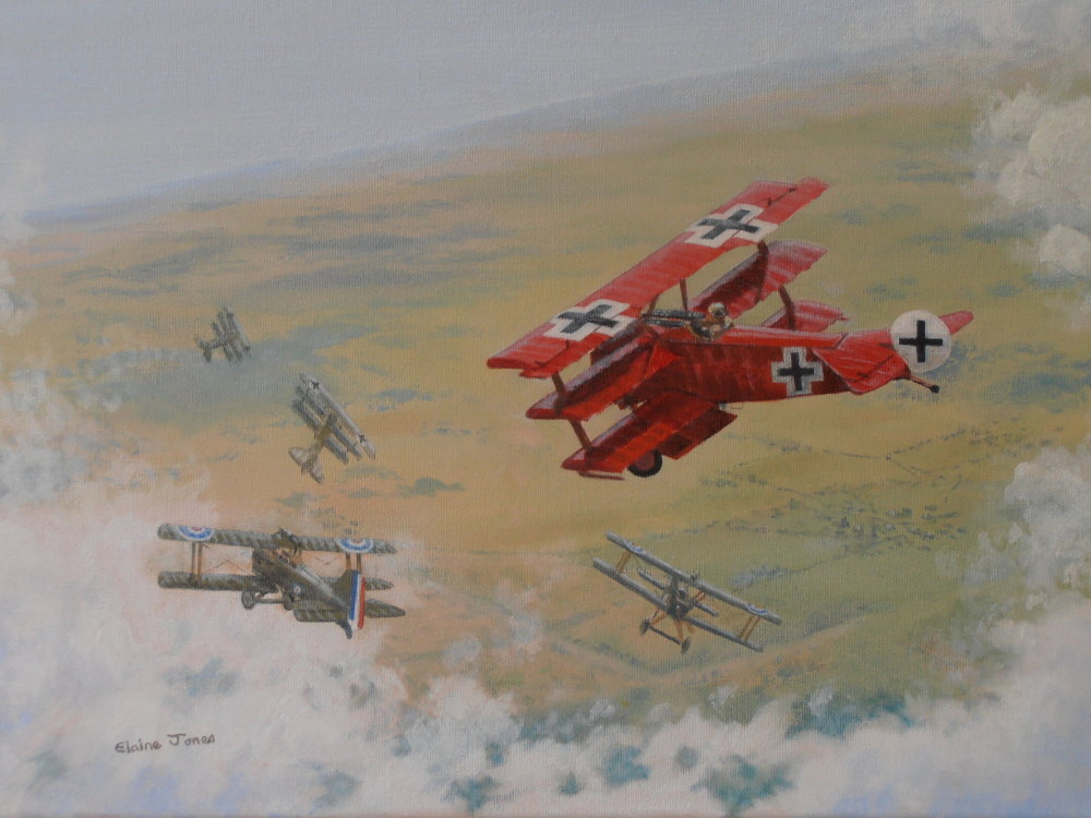 (A113C) The Red Baron (Oil on canvas, unframed)