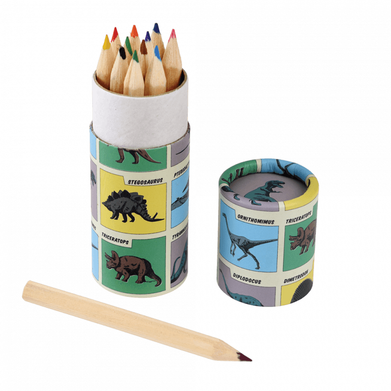 Tube of colouring pencils - Dinosaur