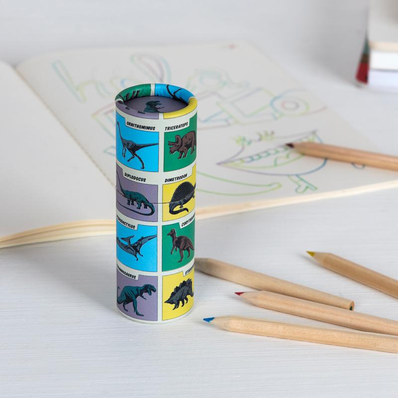Tube of small colouring pencils - Dinosaur
