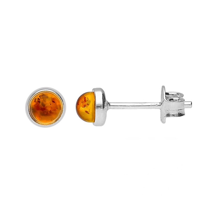 Baltic Amber Stud Earrings (Sterling Silver)