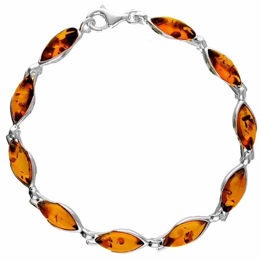 Baltic Amber Bracelet (Sterling Silver)