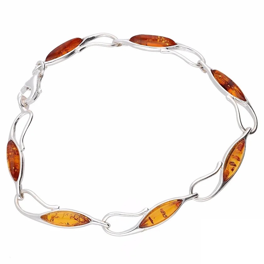 Baltic Amber Bracelet (Sterling Silver)