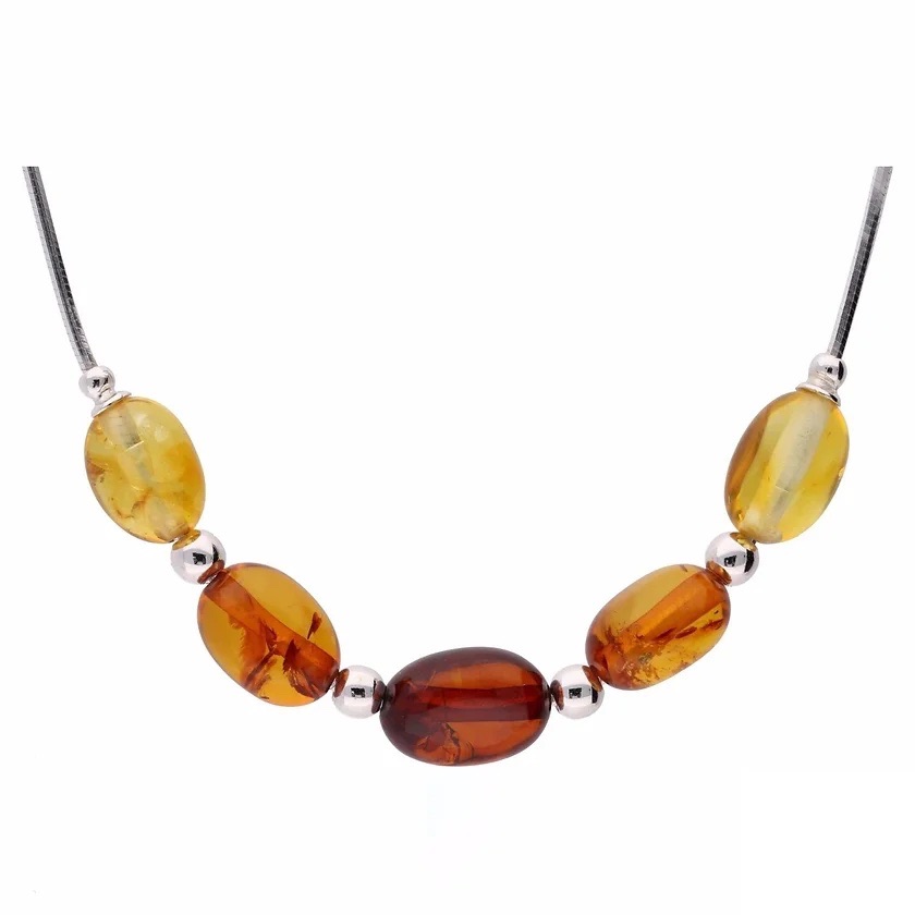 Baltic Amber Necklace (Sterling Silver)