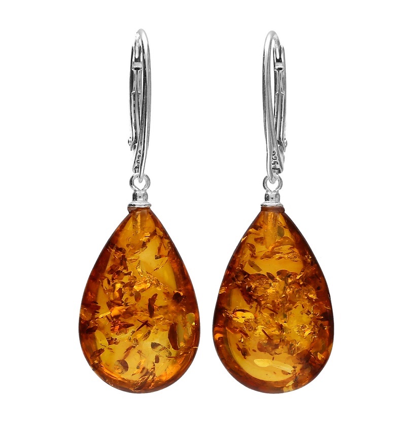 Baltic Amber Earrings (Sterling Silver)