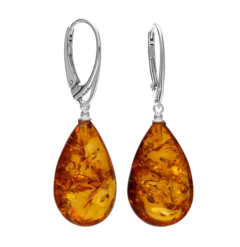 Baltic Amber Earrings (Sterling Silver)