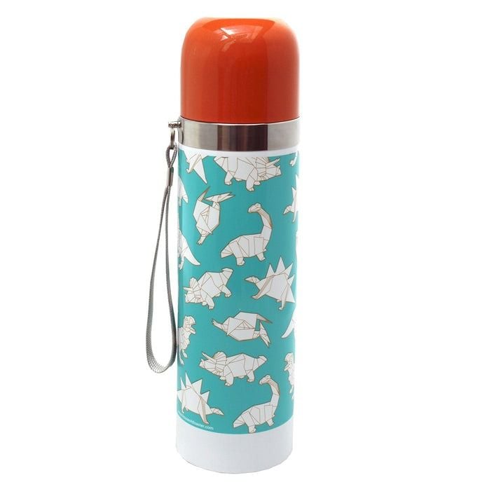 Origami Dinosaur Print Flask