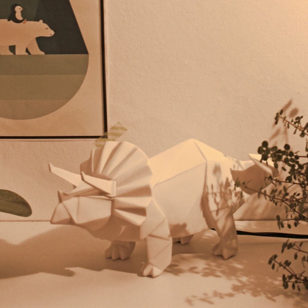 Origami style 'Triceratops' table lamp.