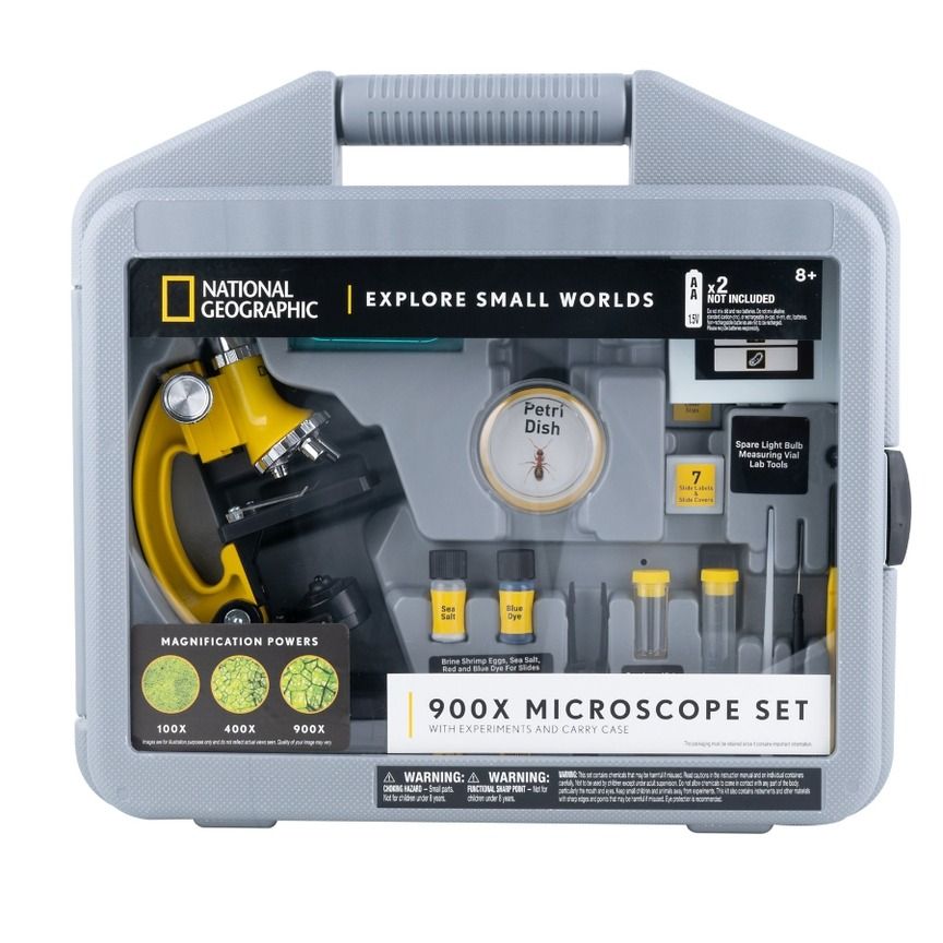 National Geographic 900x Microscope Set with experiments and carry case