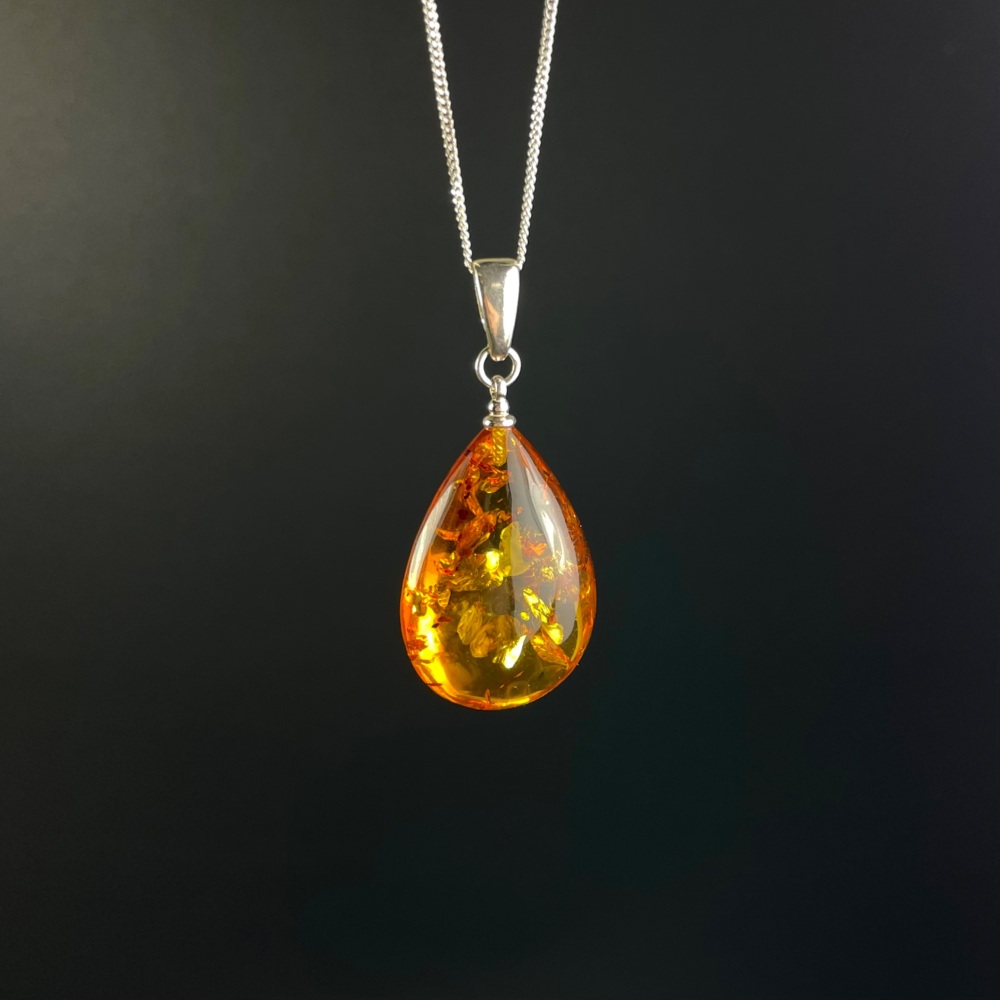 Baltic Amber Pendant (Sterling Silver)