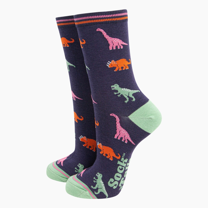 Women's Bamboo Socks - Dinosaurs | Size UK 3-7