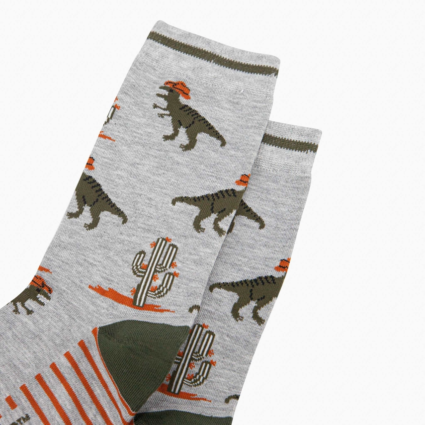 Men's Bamboo Socks - T-Rex Cowboy | Size UK 7-11