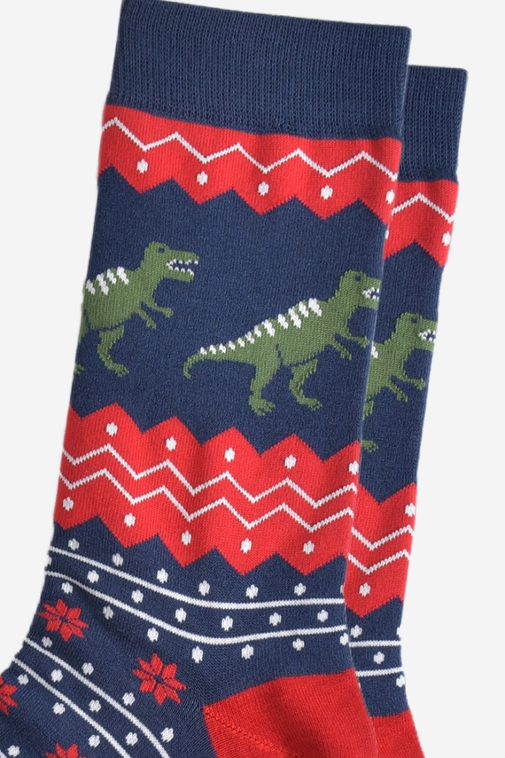 Men's Bamboo Socks - Navy Blue/Red | Size UK 7-11