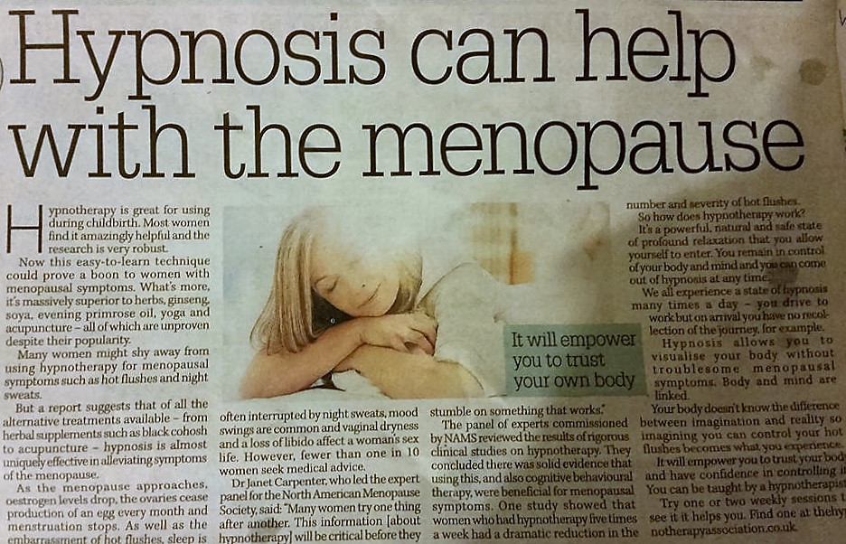 hypnosis can help with the menopause