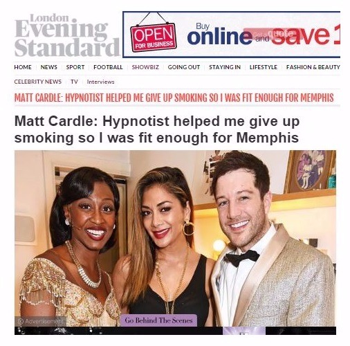 matt cardle quit smoking hypnosis