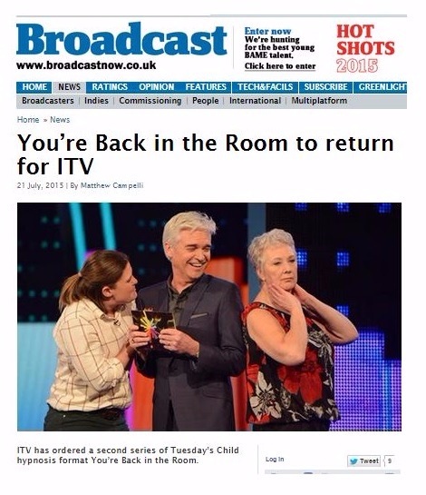 broadcast magazine back in the room to return to itv