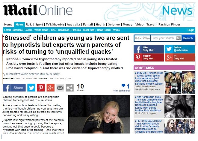 mail on sunday how to chose a good hypnotherapist for your child