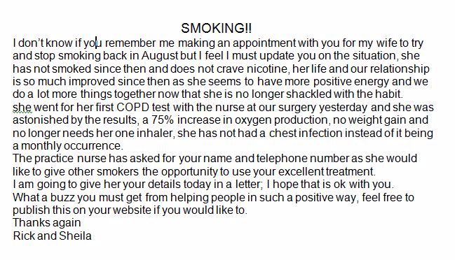 Rick and Sheila testimonial smoking