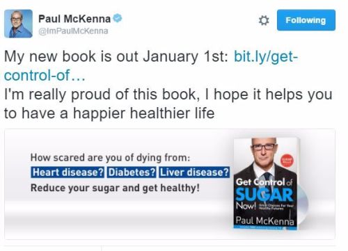 Paul Mckenna New Book 2017 Tweet Get Control of Sugar