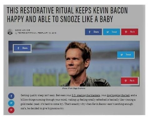 Kevin Bacon Hypnosis for insomnia