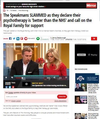 speakmans slammed by Daily Mirror