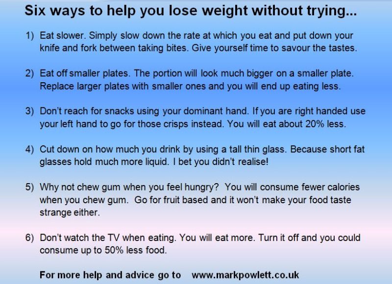 six ways to lose weight