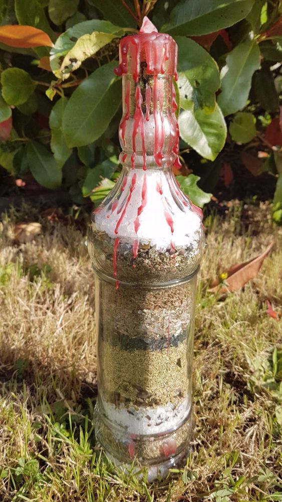 Custom Made OOAK Witches Home Protection Bottle
