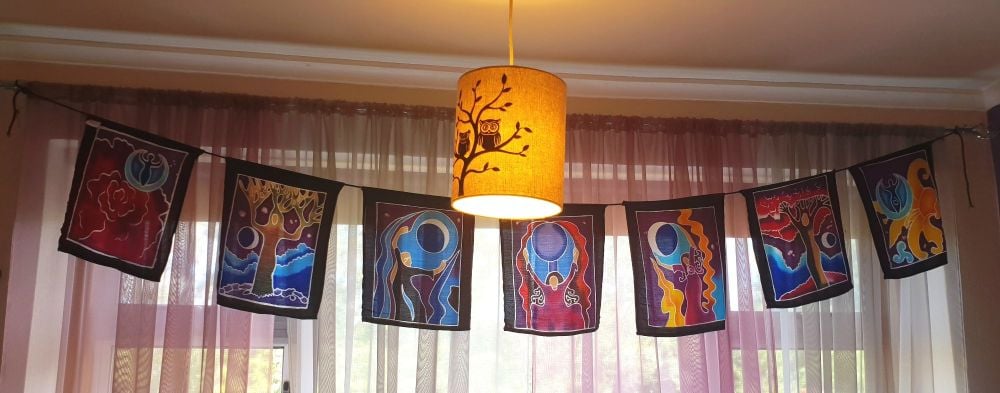 Hand Painted Moon Goddess Flags