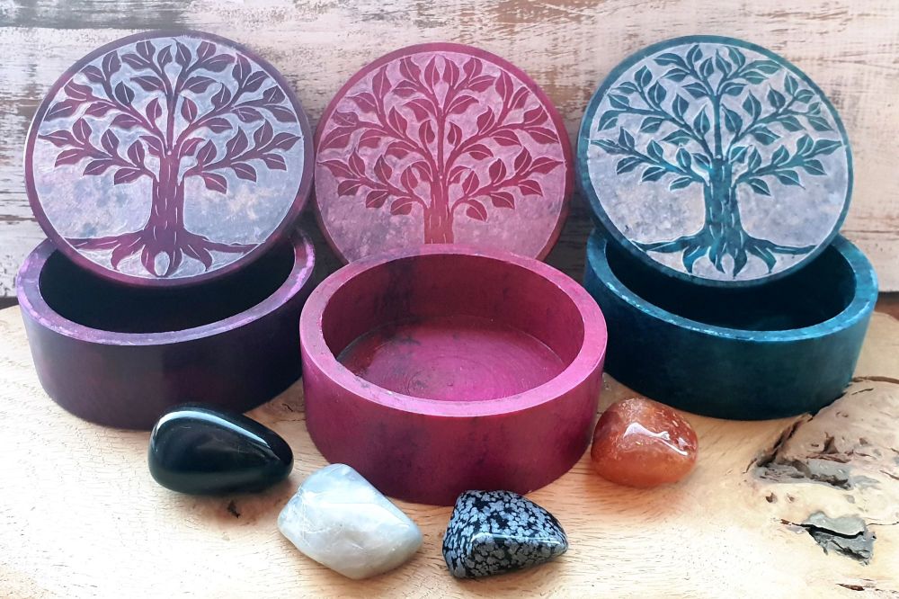 Tree Of Life Altar Box with Intuitively Chosen Crystals
