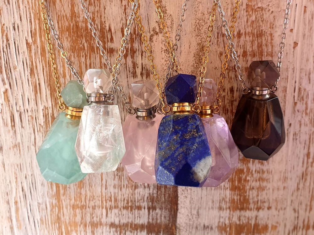 Intuitively Chosen Gemstone Perfume Necklaces with Divine Ritual Oil