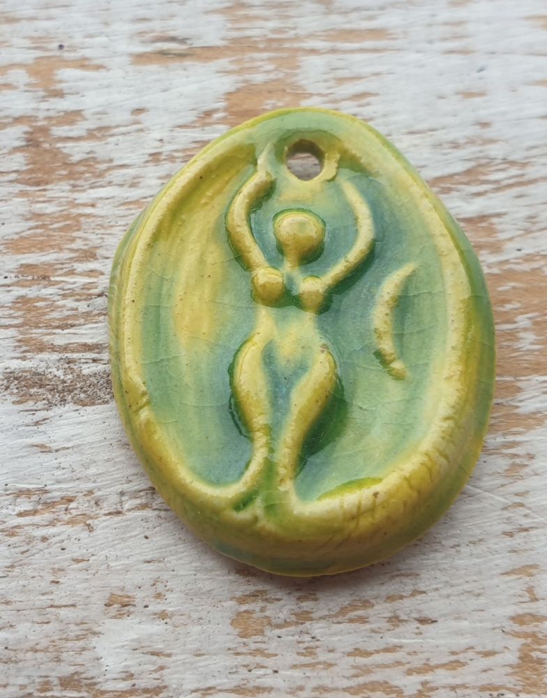 Green Goddess and Moon Pendant