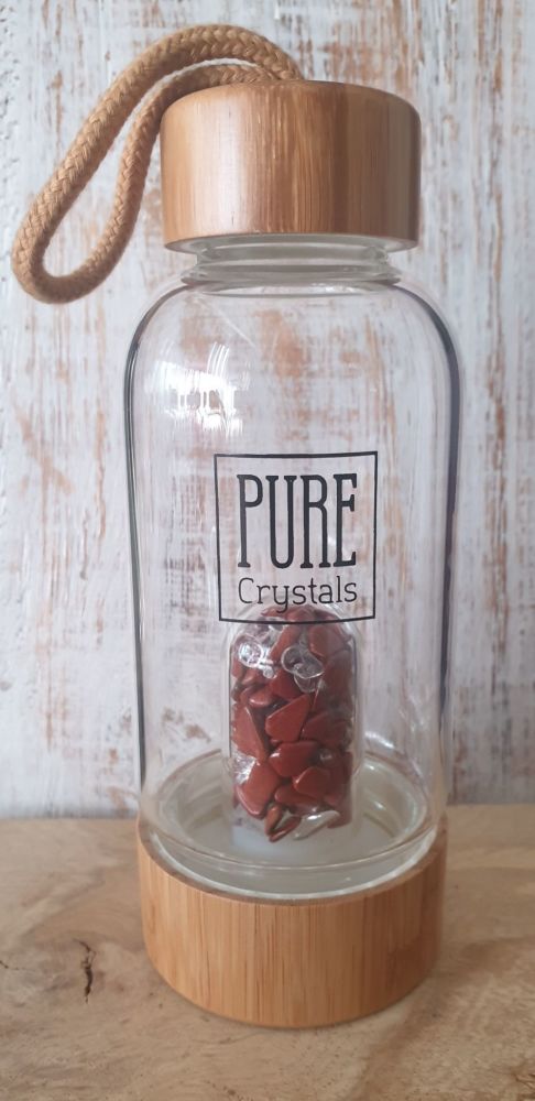 Pre-Order Crystal Infusion Water Bottle With Pod ~ RED JASPER ~