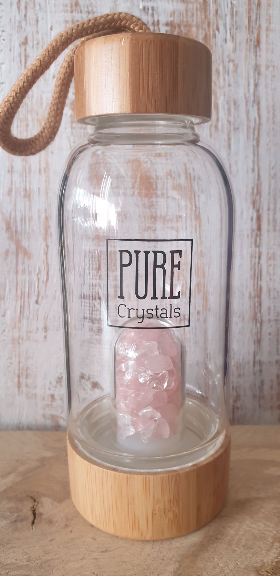Crystal Infusion Water Bottle With Pod ~ ROSE QUARTZ ~