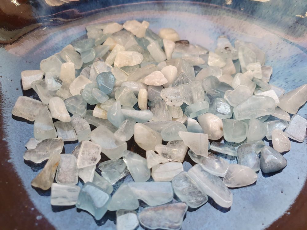 AA Grade Aquamarine Chipstones for Water Bottle Refills Or General Use
