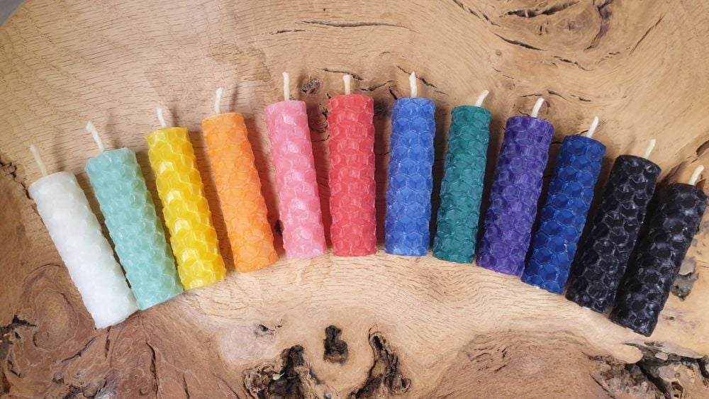 5cm Mini Beeswax Spell Candles ~ You Choose ~ Red, Yellow, Green, Blue, Purple, Pink, Black, Orange