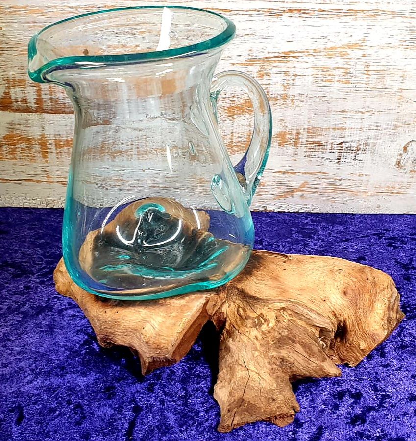 Molton Glass on Wood - Water Jug