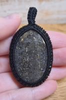 Woven Pendant - Quartz with Pyrite Inclusions (2)