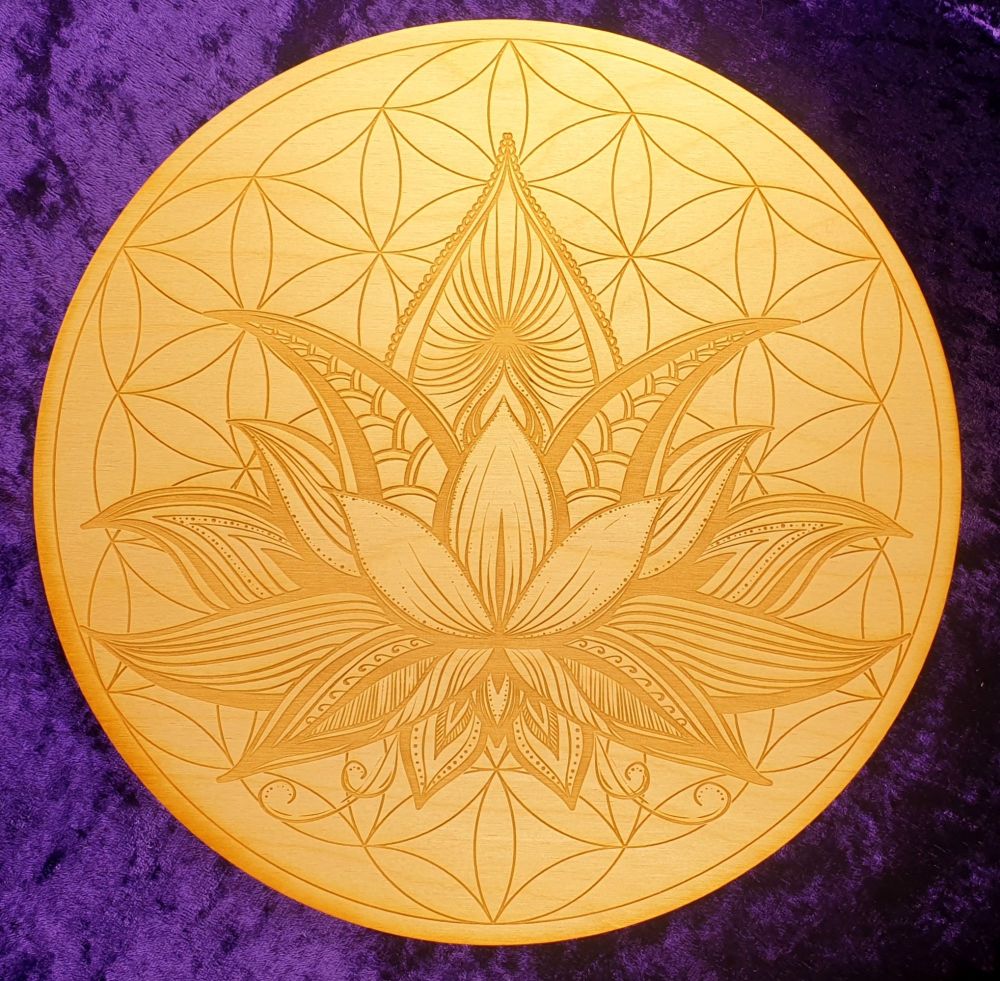 Lotus Flower Of Life Crystal Grid Board 10 inch