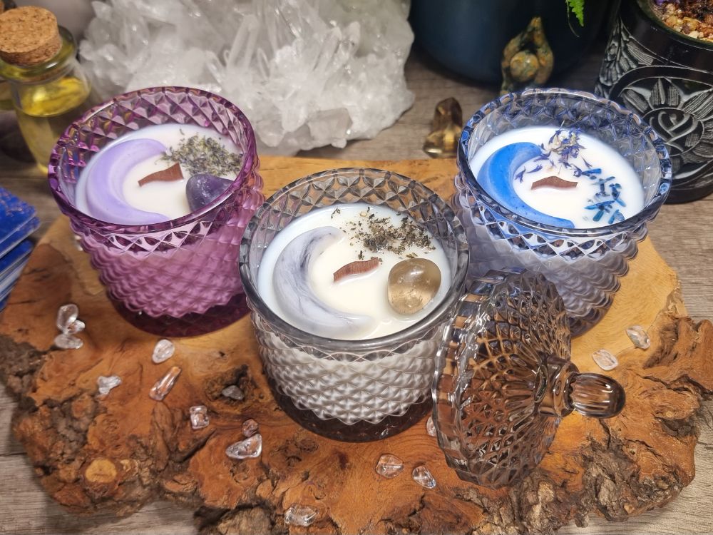 Hand Crafted Vegan Magickal Crystal Candles