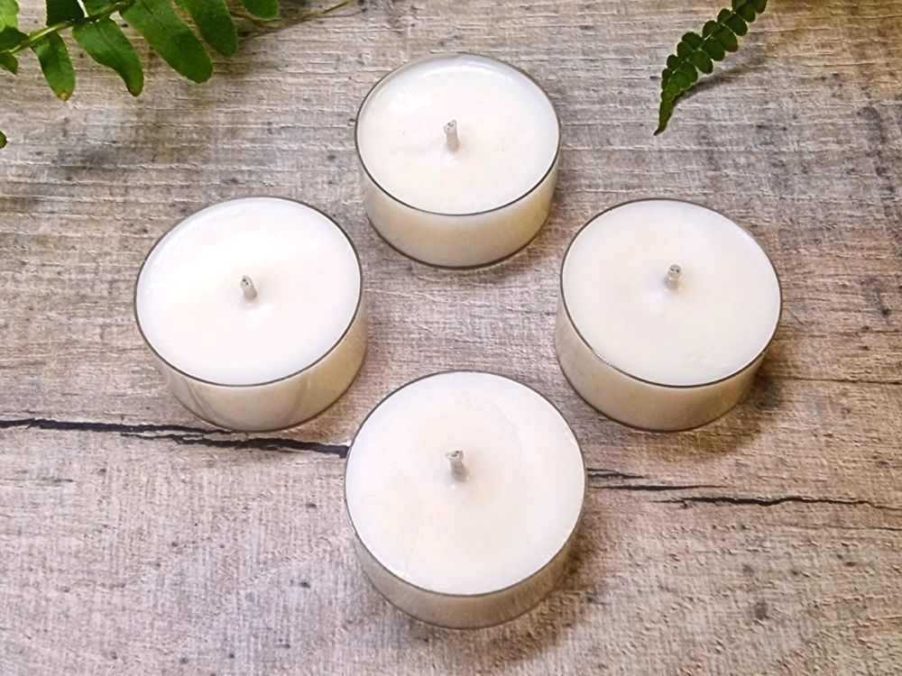 Unscented Organic Soy Wax Tealight Candles  - Set of 4