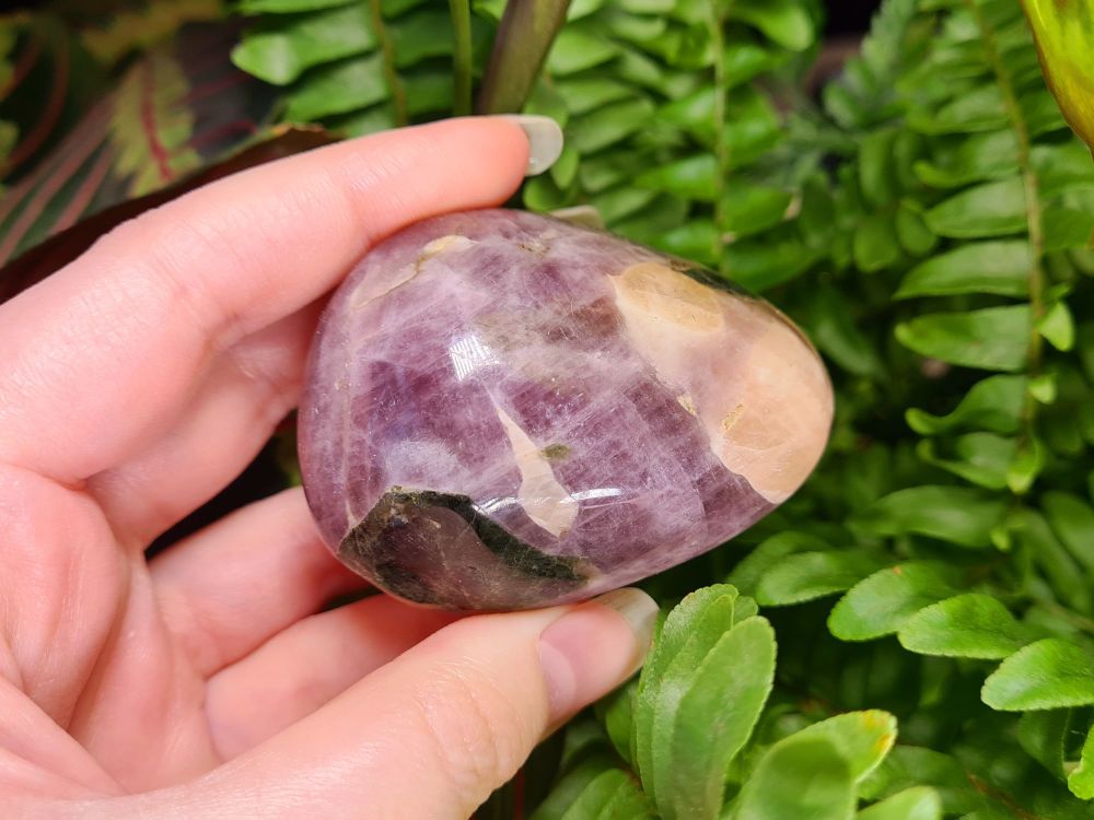 * Purple Anhydrite Palm Stone ~ Crystal Of The Upper and Angelic Realms