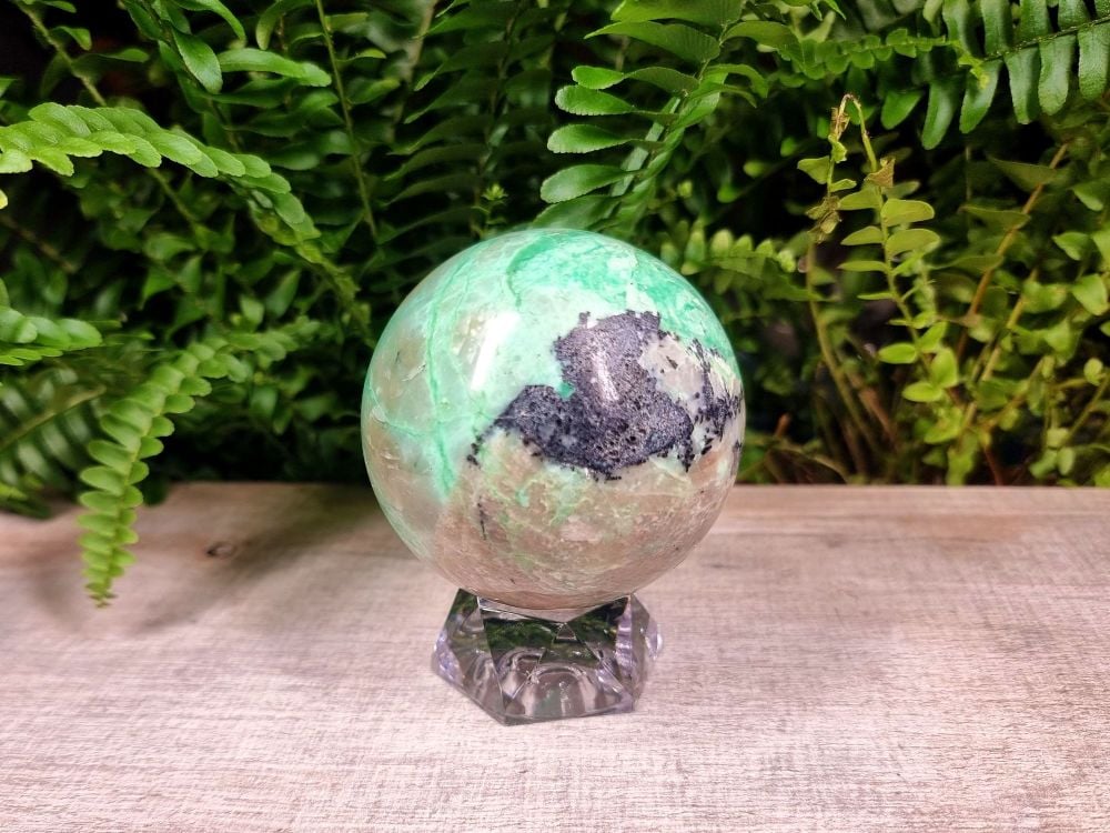 Green Moonstone Sphere 1 - Goddess Crystal
