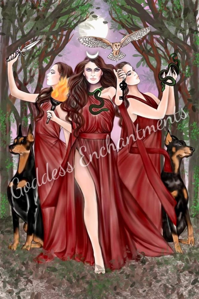 Goddess Hecate A4 Giclee Art Print and Book Of Shadows Page - Exclusive GE Art