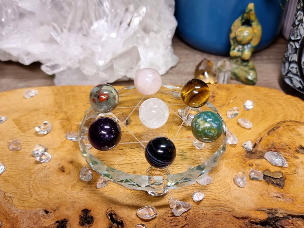 Crystal Sphere Mini Matrix Grid Kit - A Complete Mini Sacred Space To Visit For Balance and Healing