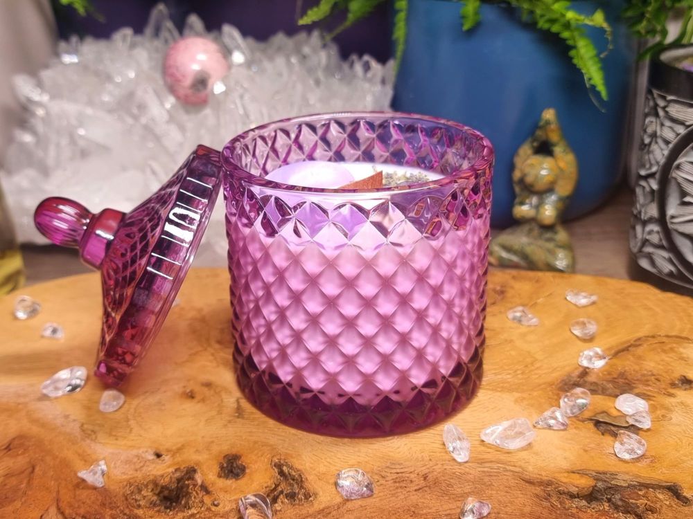 Crystal Candle - AMETHYST - Infused With Magick For Your Ritual and Sacred Space