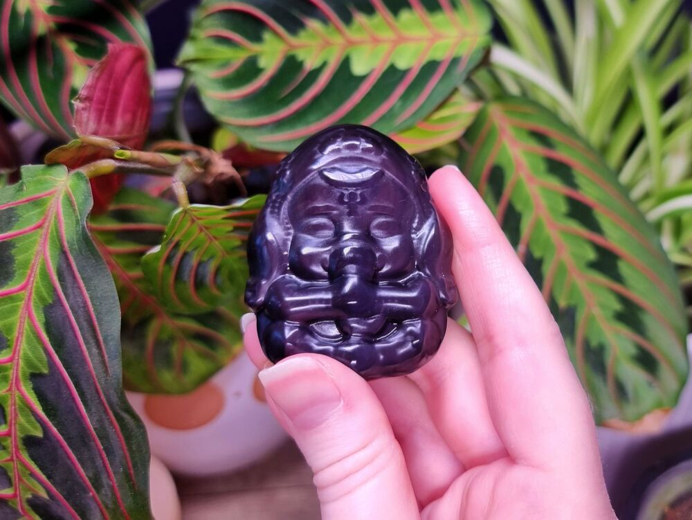 Obsidian Hand Carved Lord Ganesha - Remover Of Obstacles