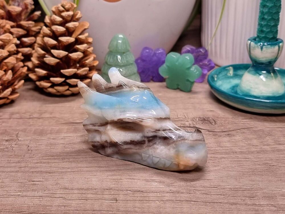 Carribean Blue Calcite Dragon - Serenity and Self Awareness Guardian (3)