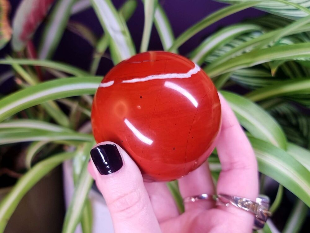 Red Jasper Sphere - Ground and Connect