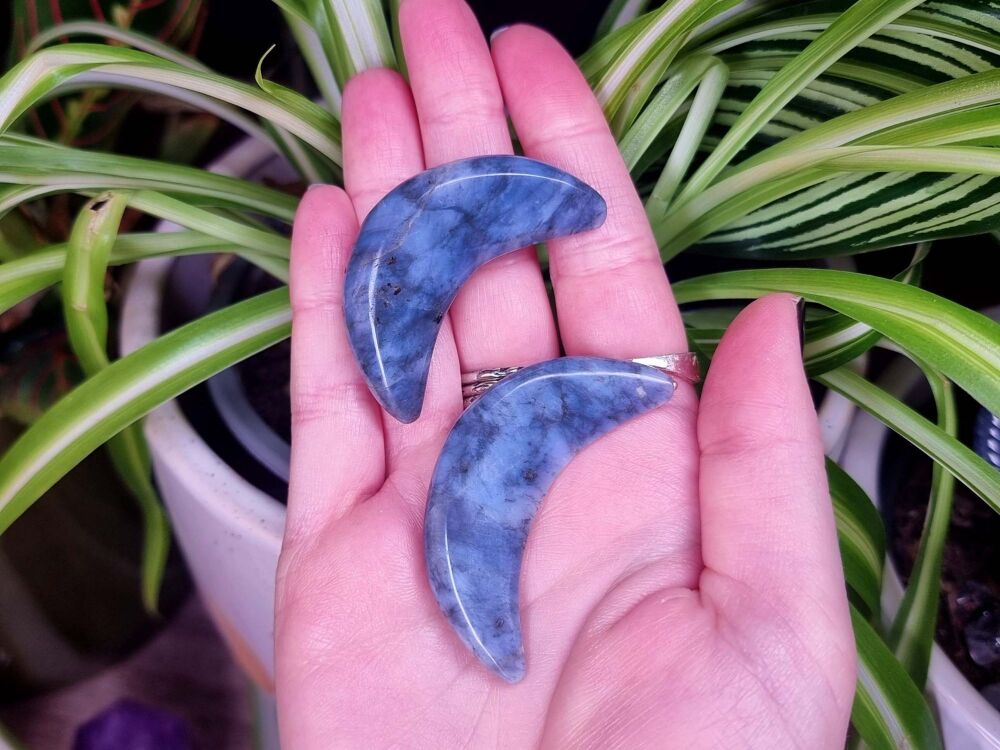 Blue Opal Small Moon - Connect With Your Personal Power