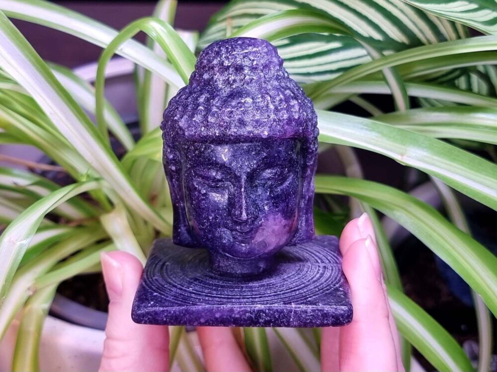 Lepidolite Buddha Head