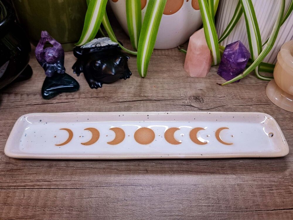Moon Phase Ceramic Incense Holder